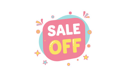 Vibrant promotional banner featuring sale off announcement with charming colorful design