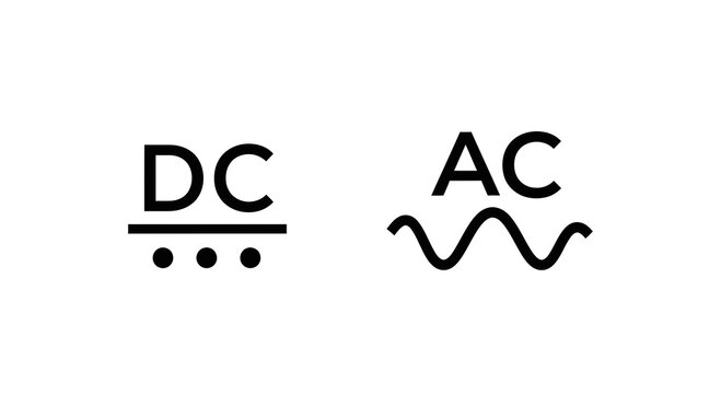 Visual representation illustrating direct current and alternating current electricity types