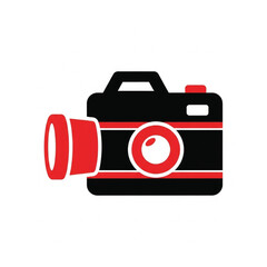 Camera Icon with Red and Black Design