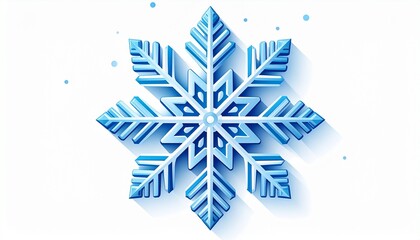 A vector drawing of a snowflake winter holiday symbol flat graphic style isolated on white background
