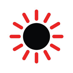 Brightness Icon Red Black Simple Minimalist