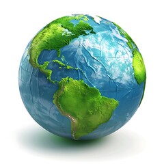 Fototapeta premium Depiction of earth globe showing americas region, conveying environmental awareness and global connectivity