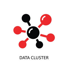 Data Cluster Icon Showing Connected Network Nodes
