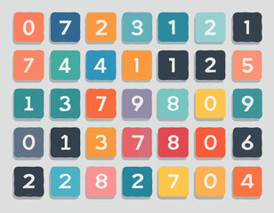 Digital clock numbers set