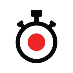 Stopwatch Icon Black Red Minimalist Design