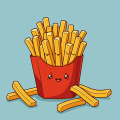 french fries vector illustration