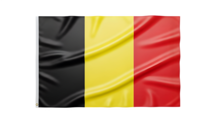 Waving flag of belgium isolated on transparent background for national holiday