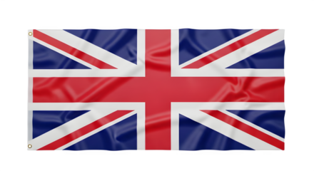 Waving flag of united kingdom isolated on transparent background for celebration