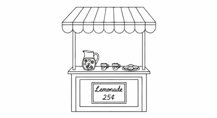 Enjoy fresh lemonade and cookies at this classic summer stand, perfect for a refreshing treat on a hot day, creating happy childhood memories