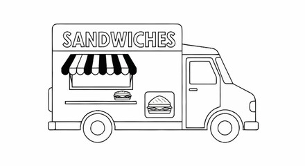 Delicious sandwiches served from food truck at local event offering fresh and tasty meals perfect for a summer day outing or community picnic