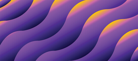 Vibrant Purple and Yellow Wavy Gradient Background: Dynamic Diagonal Flowing Lines with a Smooth, Fluid, and Neon Aesthetic. Modern Backdrop or Banner Template for Electronic Music or Technology.