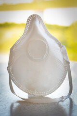 Used infectious masks and medical glove in the trash bin,infectious waste, prevented virus covid-19 by separating infected waste.