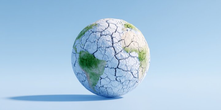 Globe with a crack in it