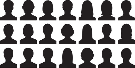 Diverse Human Silhouettes Vector Set