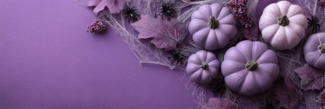 Purple background with a bunch of purple pumpkins
