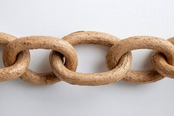 Fototapeta premium Rustic kraft paper chain links close-up