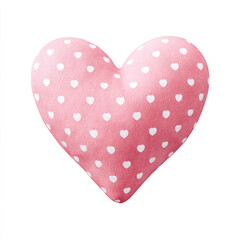 Watercolor valentine heart pillow with white polka dot pattern on soft pink background creates romantic and cheerful mood perfect for love and celebration decor