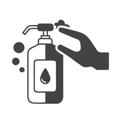 Obraz premium Hand holding various plastic bottles including a spray cleaner, water bottle, and liquid soap dispenser isolated on white background