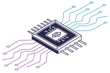 AI chip, artificial intelligence, microchip, processor, semiconductor, circuit board, neural network, machine learning, deep learning, digital brain, computer hardware, central processing unit, mother