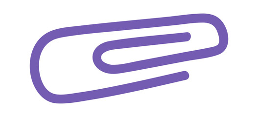 Purple paper clip hand drawn