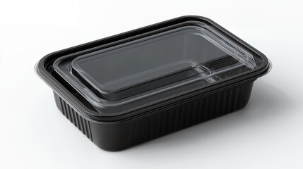 Reusable Takeaway Food Storage Box On White Background