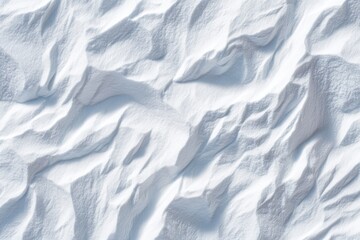 Fototapeta premium Close-up of textured white surface, heavily creased with deep shadows