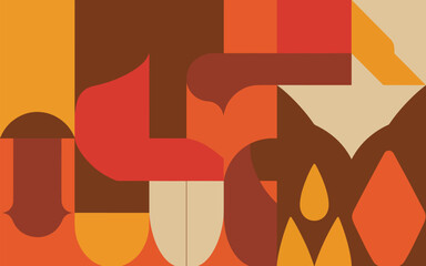 Abstract geometric shapes in warm earth tones pattern