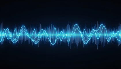 Dynamic blue soundwave visualization for modern technology and communication projects, perfect for presentations and digital interfaces creating visual impact