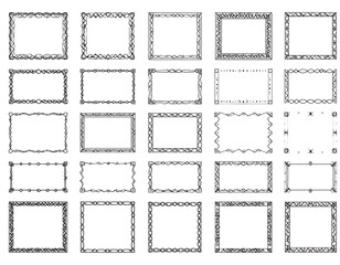 Collection of hand-drawn rectangular frames