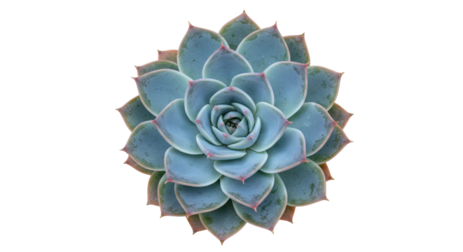 Echeveria succulent plant isolated on transparent background, rosette-forming with fleshy leaves in a spiral pattern, botanical beauty - Powered by Adobe