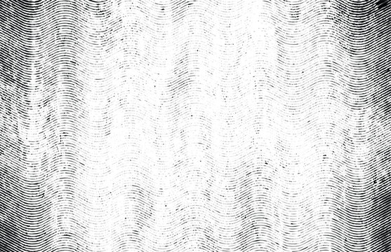 Distressed wavy line vector background with grunge texture and horizontal flow. Vintage engrave rough effect.