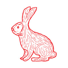 Rabbit isolated on white background