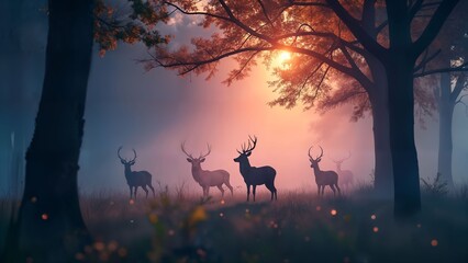 Misty Enchanted Forest Scene