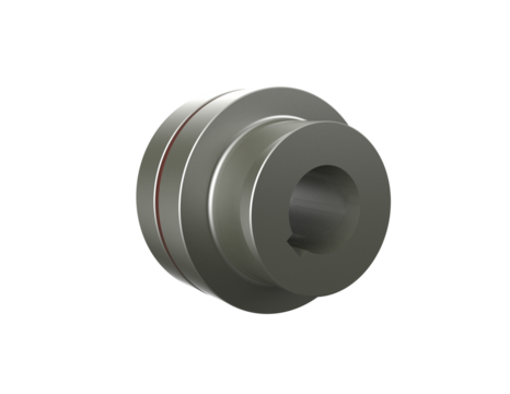 Metallic Jaw Coupling Hub for Flexible Power Transmission: Precision CNC machine part for mechanical shaft connection, zero backlash Oldham component, crucial for smooth operation and high torque