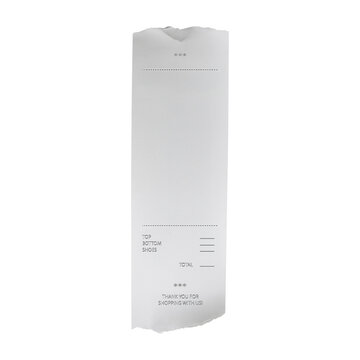 Retail Receipt with Itemized List and Total Amount Due shopping purchase isolated on a transparent background