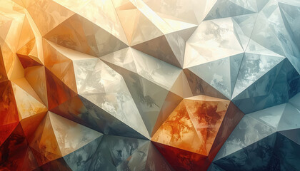Very colorful abstract background featuring geometric pattern with overlapping polygons and a clean artistic style