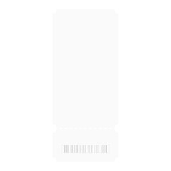 Vertical White Ticket With Barcode At Bottom On White Background Keywords: ticket, receipt, barcode, white, blank, empty, paper isolated on a transparent background