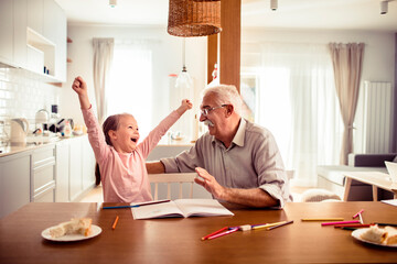 Grandfather and granddaughter enjoying time together