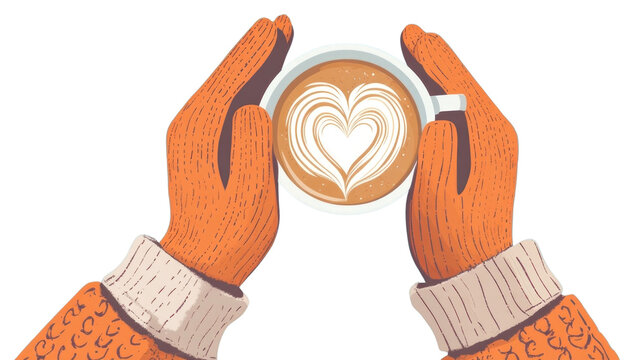 PNG A cup with hot coffee illustration background beverage.