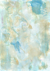 Abstrakcyjne akwarelowe tło w pastelowych chłodnych, kolorach © Maria