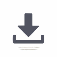 Download Icon with Arrow and Tray for Uploading or Receiving Data and Information