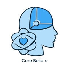 Personality and Mindset Hand Drawn Icon | Heart and Belief System