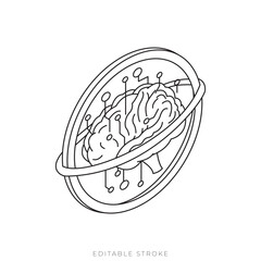 Security Node Isometric Vector Outline Protection Icon