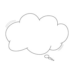 Cloud-Shaped Chat Bubble Icon - White Fill Transparent PNG