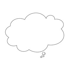 Cloud-Shaped Chat Bubble Icon - White Fill Transparent PNG
