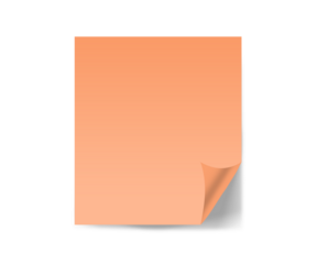 Orange Sticky Note Icon with Folded Corner