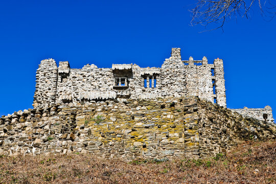 Medieval stone castle in Gillette Castle State Park CT USA