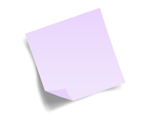 Purple Sticky Note with Folded Corner