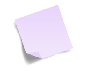 Purple Sticky Note with Folded Corner