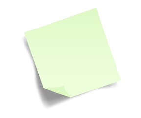 Light Green Sticky Note with Folded Edge
